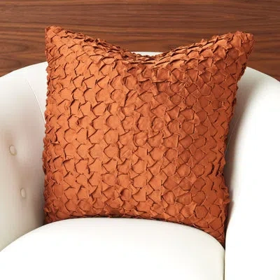 Global Views Diamond Ruche Pillow-rust In Brown