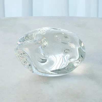 Global Views Dimple Paperweight-clear