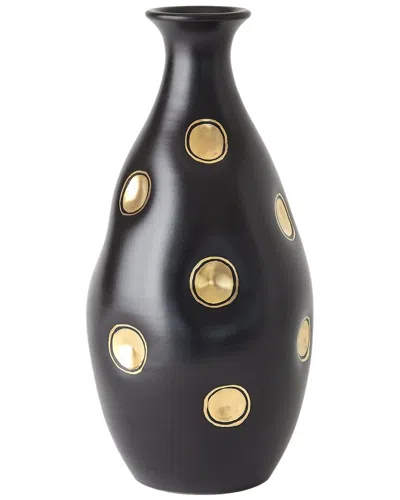 Global Views Dimples Vase In Black