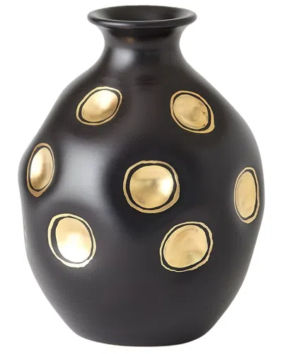 Global Views Dimples Vase In Black