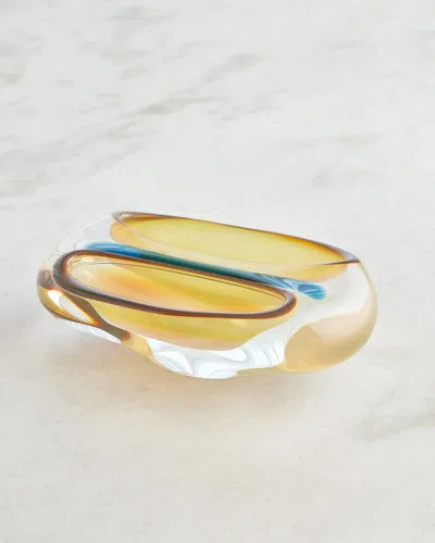 Global Views Double Cell Vessel, 4" In Gold/blue