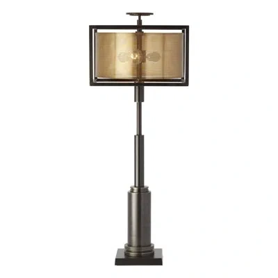 Global Views Double Shade Lamp In Bronze