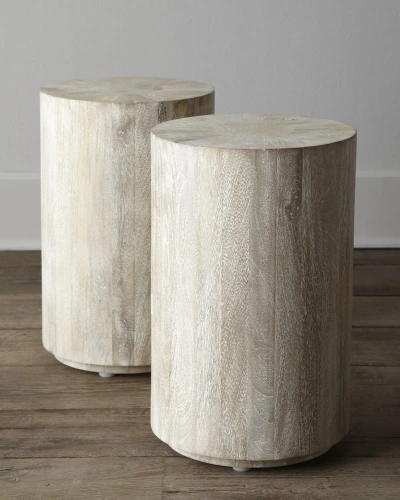 Global Views Driftwood Side Table In Neutral