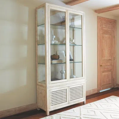 Global Views Driftwood Vitrine In Beige