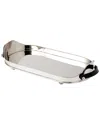 Global Views Drinks Tray W/leather Handles In Rust