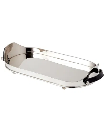 Global Views Drinks Tray W/leather Handles In Rust