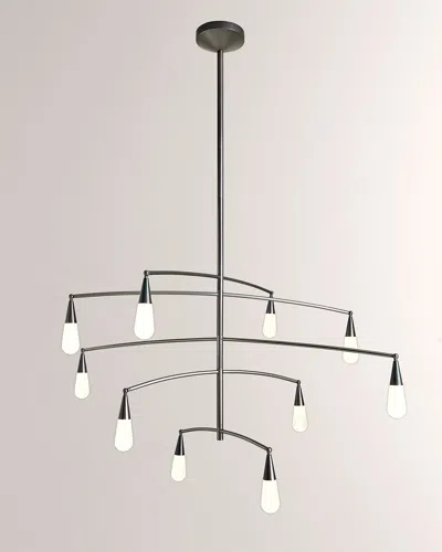 Global Views Droplet Chandelier In Graphite
