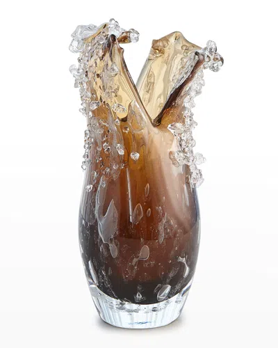 Global Views Dual Wave Vase In Tobacco