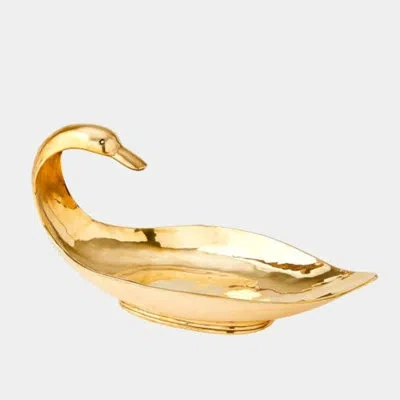 Global Views Duck Bowl-polished Brass 8"h X 7"w X 15"d Decorative Bowl In Gold