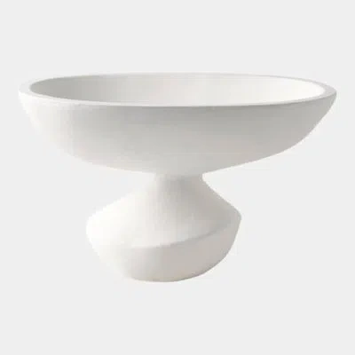 Global Views Ducoli Organic Bowl-lg 9"h X 10"w X 15"d Decorative Bowl In White