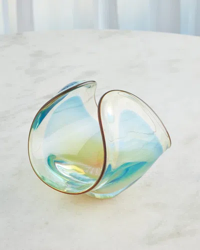 Global Views Duet Bowl In Gold/blue