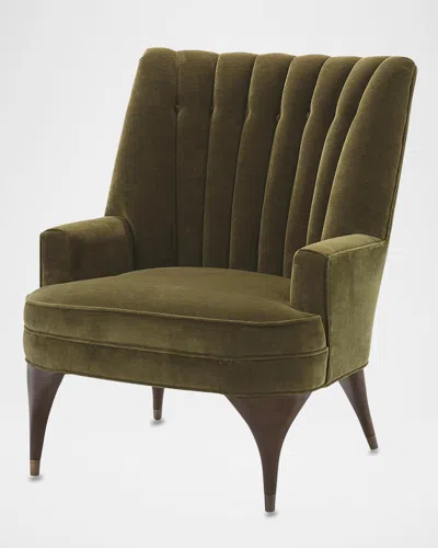 Global Views Duncan Velvet Chair In Green