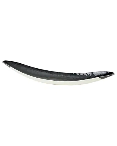 Global Views Ebony & Ivory Gondola Bowl In Black