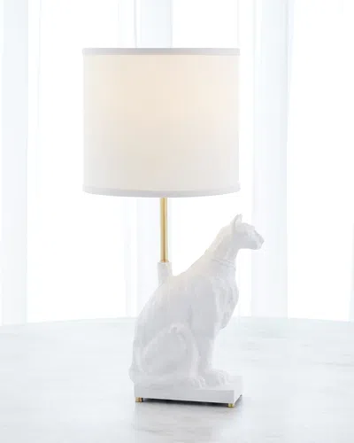 Global Views Egyptian Cat 23" Table Lamp In White