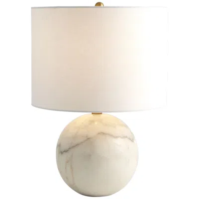 Global Views Elenora Sphere Marble Accent Table Lamp In White