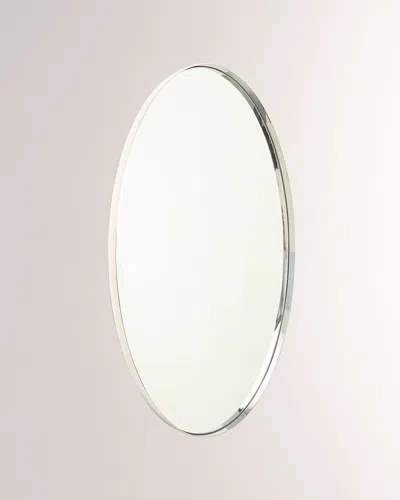Global Views Elongated Oval Mirror In Silver