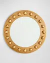 Global Views Embedded Sphere Mirror, 40" Round In Gold