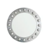 Global Views Embedded Sphere Round Wall Mirror In Silver Leaf