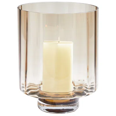Global Views Epic Hurricane 13 1/2" High Topaz Glass Candle Holder