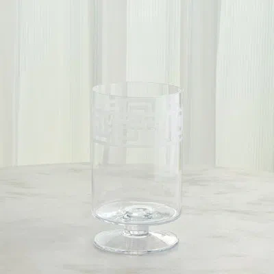 Global Views Etched Greek Handmade Glass Table Vase In Clear
