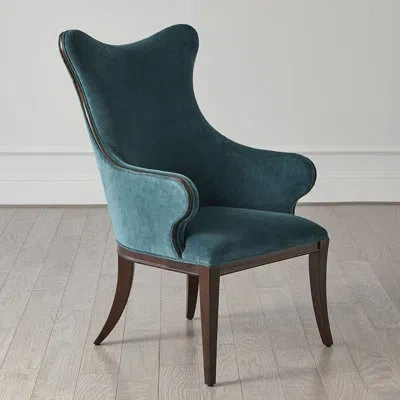 Global Views Evelyn Chair-dragonfly Velvet In Blue