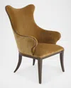 Global Views Evelyn Toast Velvet Chair In Brown
