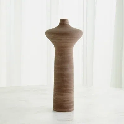 Global Views Expo Ceramic Table Vase - High Neck In Brown,light Brown