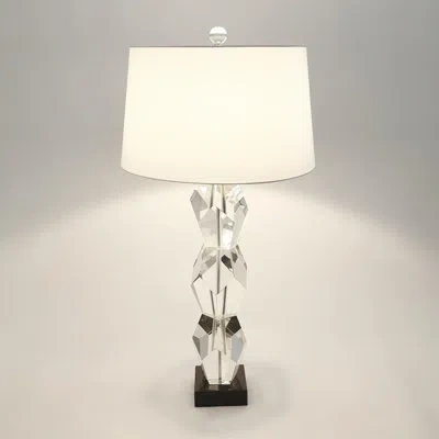 Global Views Facet Block Lamp-triple In Clear