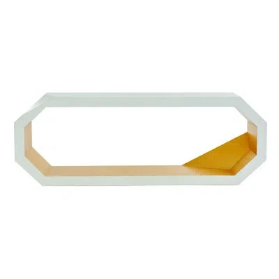 Global Views Facet Console-gold Leaf In White