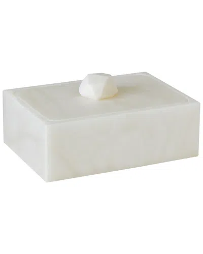 Global Views Facet Knob Box In White
