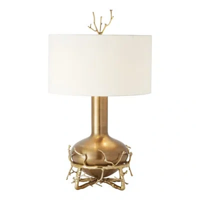 Global Views Fat Brass Twig Table Lamp In Gold