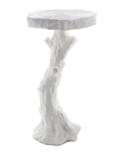 Global Views Faux Bois Table In White