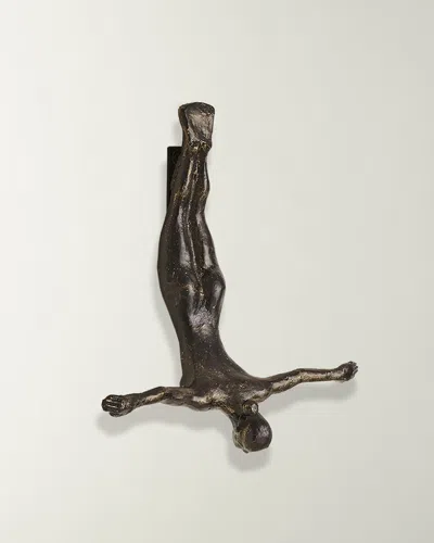 Global Views Female Wall Diver, Bronze In Brown