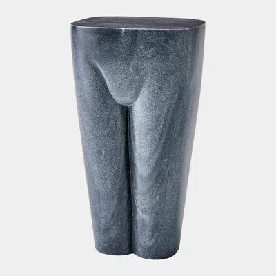 Global Views Femme Stoolblack Marble In Black