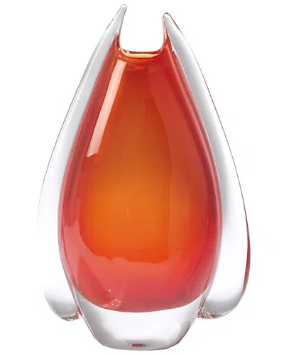 Global Views Fin Vase In Red