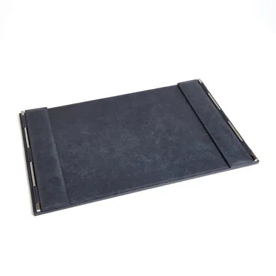 Global Views Flap Desk Blotter-blue Wash In Washed Blue