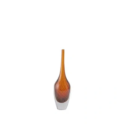 Global Views Flecked Spire Bottle-sm In Brown