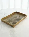 Global Views Flora Antiqued Brass Tray In Brass
