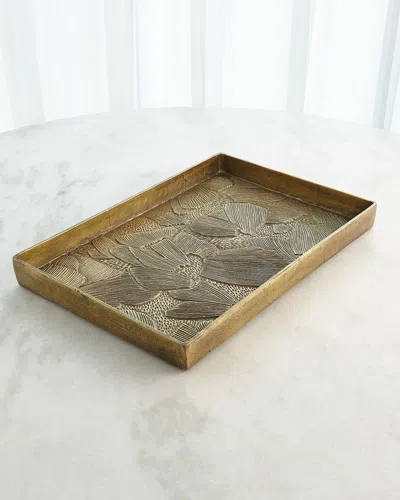 Global Views Flora Antiqued Brass Tray