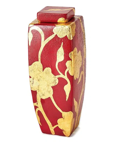 Global Views Flora Jar In Red