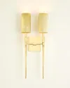 Global Views Fluted Double Sconce - 24" In Gold