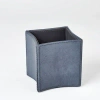 Global Views Folded Leather Pencil Cup-blue Wash In Blue