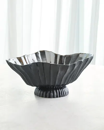 Global Views Folha Footed Bowl In Black