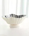 Global Views Folha Footed Bowl In White