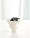 Global Views Folha Footed Vase, Small In White