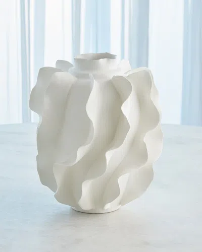 Global Views Folios Coral Vase, 12" In White