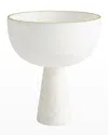 Global Views Footed Alabaster Bowl In White