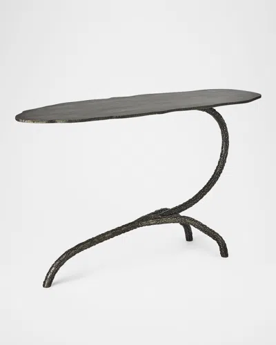 Global Views Forest Blossom Cantilever Side Table In Black