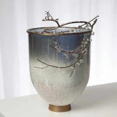 Global Views Foret Hurricane-sm In Snow White,antique Brass