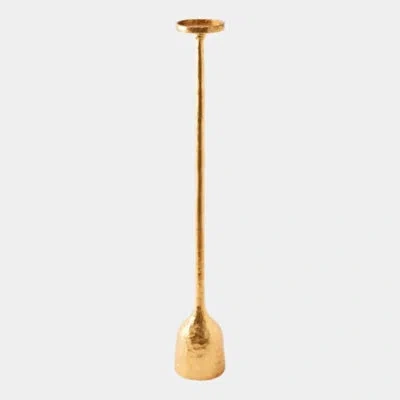 Global Views Forged Pillar Candle Holder-gold Leaf-lg
